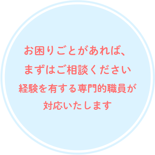 お困りごとがあれば、まずはご相談ください